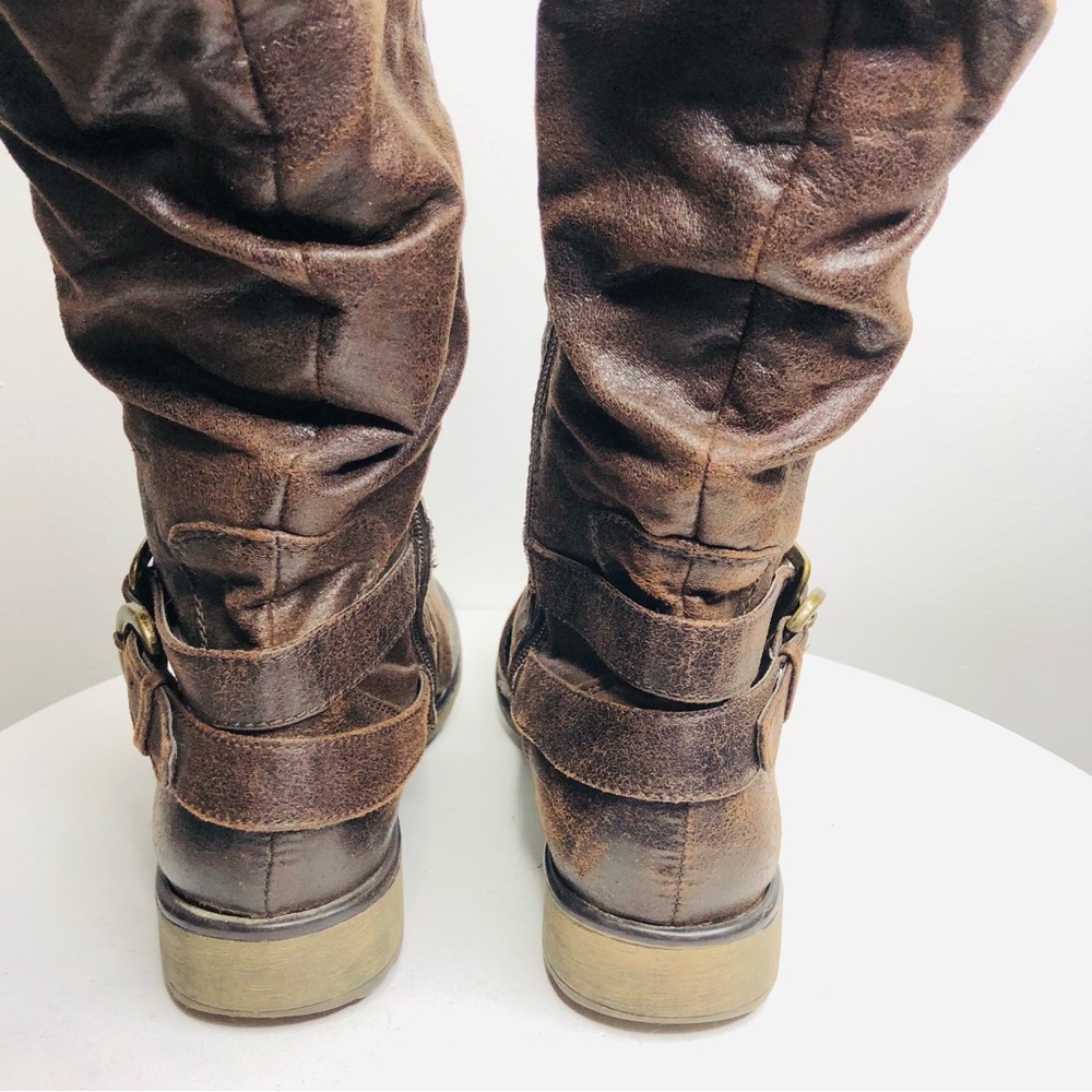 Baretraps Sonja knee mid calf brown leather like zip up boots SZ 10. R2 - Picture 5 of 10